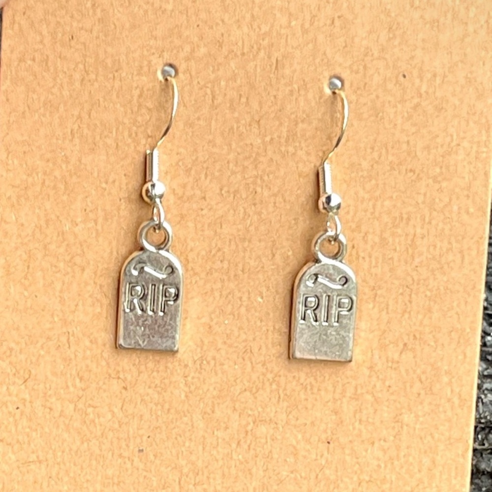 Halloween Tombstone RIP NEW Boutique Earrings
